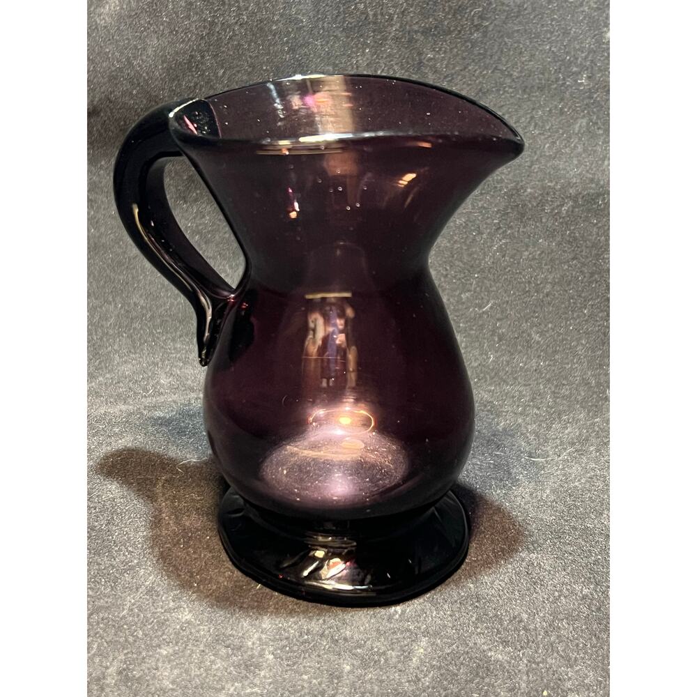 Vintage Purple Amethyst Creamer Pitcher, 4 in.